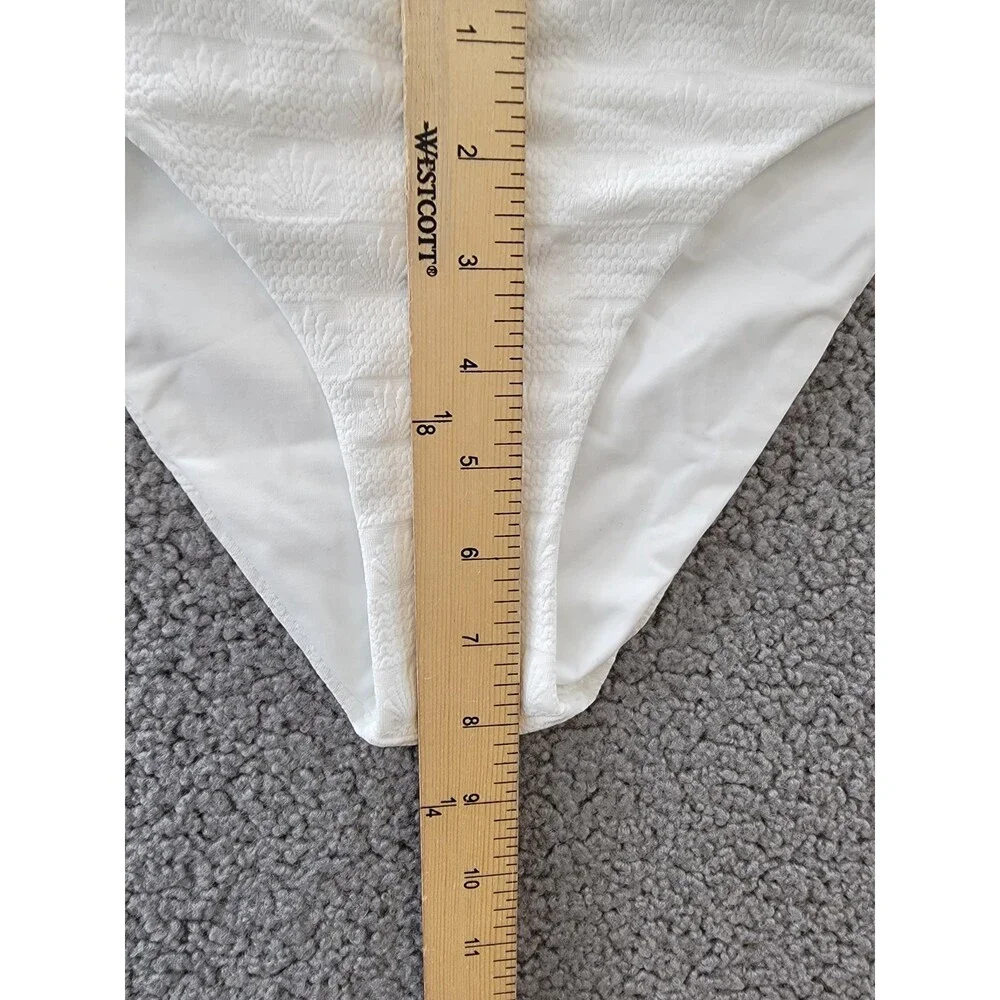 L*Space Camacho Classic Bikini Bottom Women's M White Elastic Waist Pull On